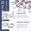 Glarks 24Pcs M2 Wire Rope Cable Clip Clamp with Cable