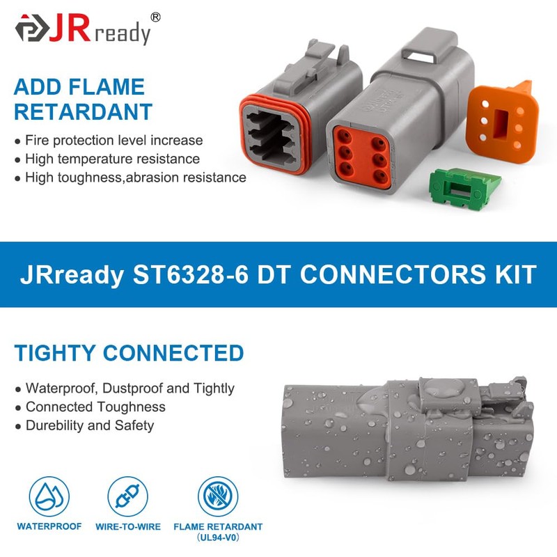 JRready ST6328-6 Deutsch DT Series Connector 5 Kit 6 Pin