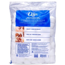 Q-tips Cotton Swabs 300 Count Vanity Tub + Super Jumbo Cotton Balls 100 Count for Home, First Aid and Beauty
