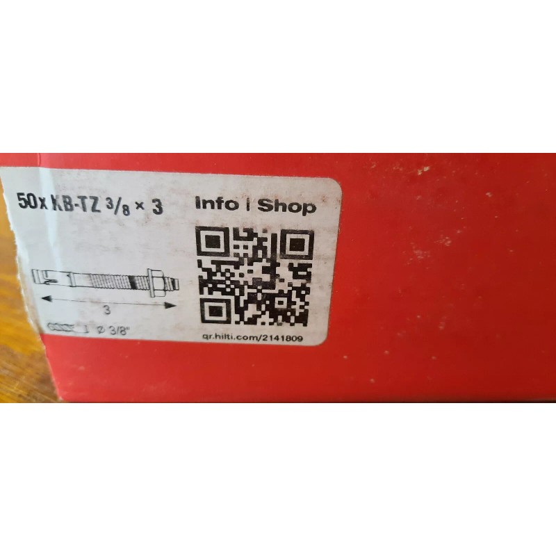 HILTI Anchor Kwik Bolt Nut Concrete Expansion Quantity 10 KB-TZ