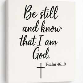 DoawBang “Be Still and Know” Psalm 46:10 Canvas Wall Art – 12x16 Inch Minimalist Bible Verse Scripture Print – Christian Decor for Prayer Room, Bedroom, Living Room or Office