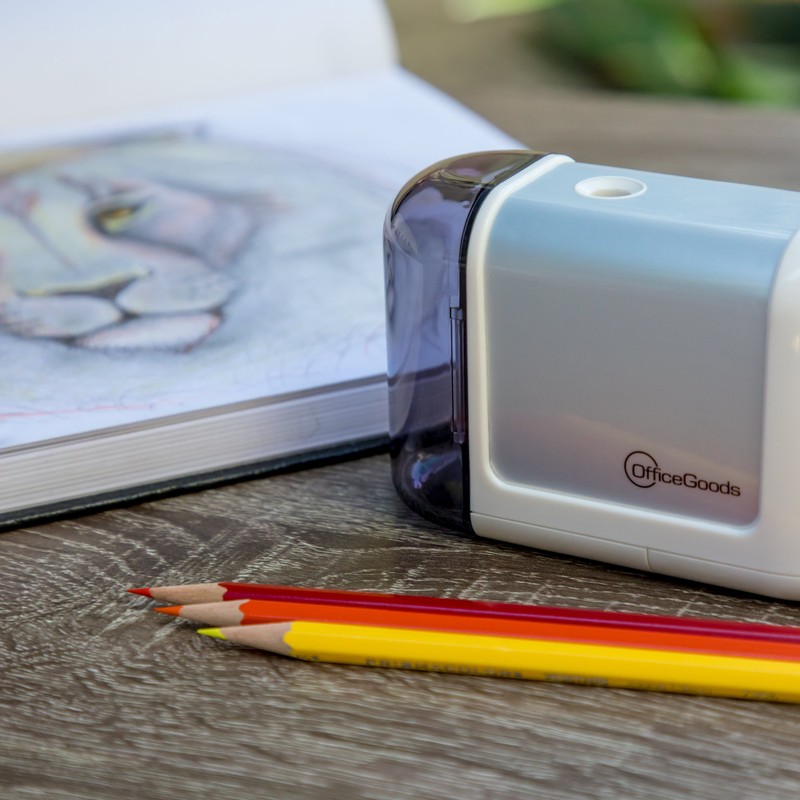 OfficeGoods Mini-Pro Automatic Pencil Sharpener - Cordless Portable Sharpener -