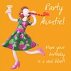 Party Auntie, aunt birthday greetings card by Erica Sturla