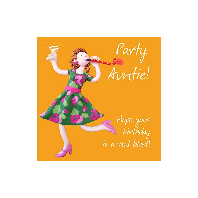Party Auntie, aunt birthday greetings card by Erica Sturla