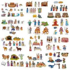 Windkream 12 Set Felt Board Stories Pieces Set Felt Animals Bible Fairy Tales for Preschool Animals Figures Flannel Board Stories for Toddlers Preschool Kindergarten Storytelling (Bible)