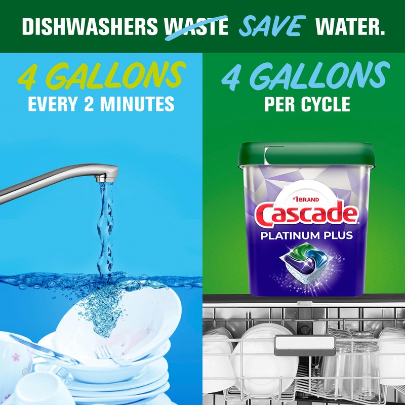 Cascade Platinum ActionPacs Dishwasher Detergent Pods, Fresh, 11 Count