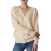 iB-iP Women's Lightweight V-Neck Cardigan Pullover Cardigan, cream