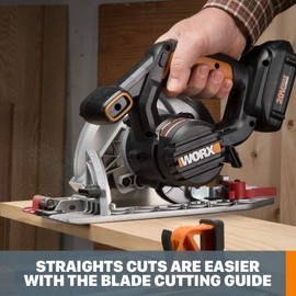 WORX 20V Cordless Circular Saw, 6-1/2-Inch,0-50 Degree Bevel Capability,Tool Only WX530L.9