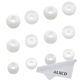 ALXCD Ear Tips for Powerbeats 3 2 Wireless Headphone, SML 3 Sizes 6 Pair Silicone Replacement Earbud Tips Ear Gel, Fit for Beats Powerbeats2 Wireless [6 Pair](White)