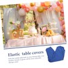 CIYODO 6ft Table Cover Fitted Stretchy Tablecloth for Folding Tables
