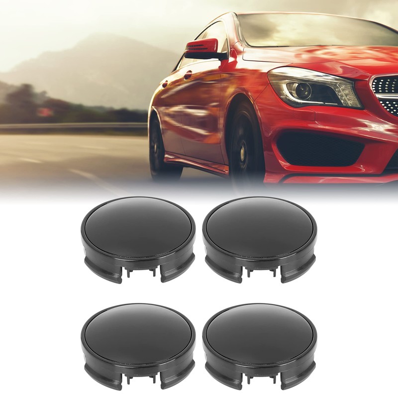 X AUTOHAUX 4 Pcs 62mm 4 Lugs Black Car Wheel