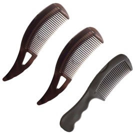 3Pcs Dandruff Comb, Removes Dandruff and Dirt Scalp Protect Comb Hollow Teeth Design for Oily Hair Deep Cleansing Care for Women and Men (Dark Brown)