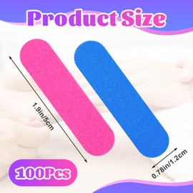 Pack of 100 Nail Files, Natural Nails, Polishing File, Fingernails, Nail File, Nail Fungus Nail File, Professional Nail Files, Double-Sided Nail Files, Professional Care Nail Files for Nail Studio,
