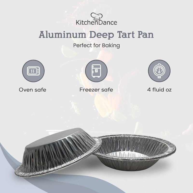 Disposable Aluminium 4 1/4 Deep Tart Pan #425 (100) by