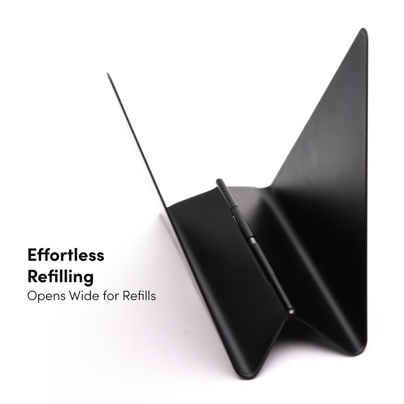 xympo Self-Adjusting Napkin Holder – Compact Black Metal Dispenser for