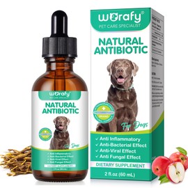 Natural Dog Antibiotics,60ml Dog Wellness Support Liquid-Herbal Formula with Apple Cider Vinegar PAU D'Arco,Goldenseal | Helps Support Immune System & Comfort(Bacon Flavor)
