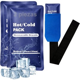 2 Compresas de Gel Frío y Caliente, Compresas Frío y Calor, Reutilizables Bolsas de Hielo para Aliviar el Dolor de Músculos, Articulaciones y Lesiones, Uso Médico y Deportivo