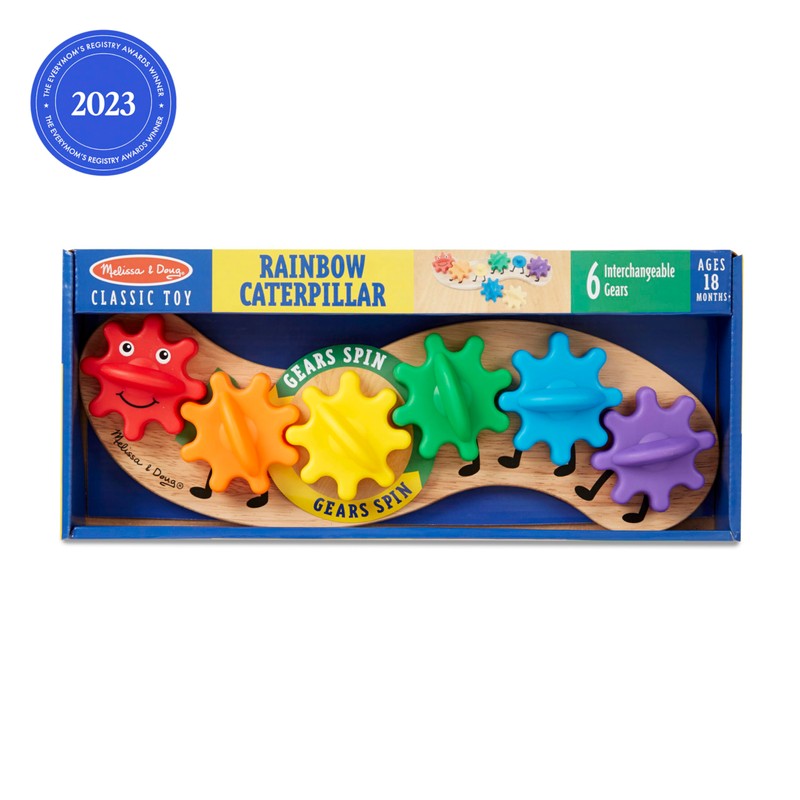 Melissa & Doug Rainbow Caterpillar Gear Toy with 6 Interchangeable