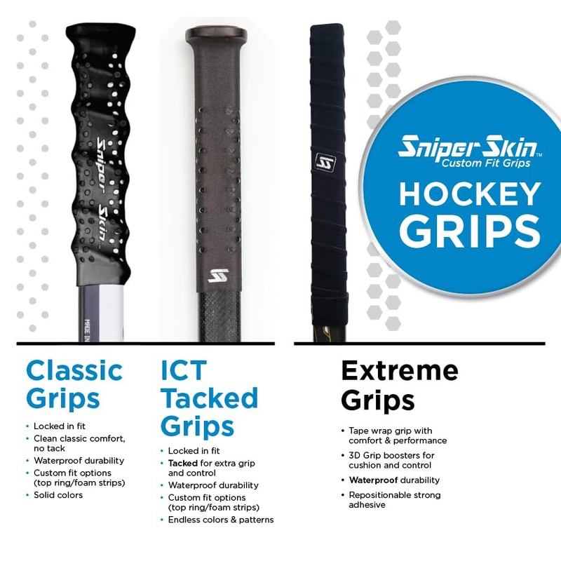 SNIPER SKIN ICT Hockey Grip, Fits Adult and Kids Sticks,
