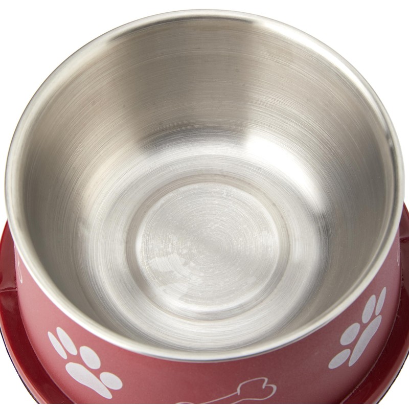 Trixie Plastic Coated Stainless Steel Long-Ear Bowl, 15 cm Diameter,