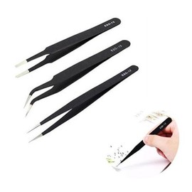 Other brands Nail Art Precision Tweezers 3-Piece Set (Straight, Round, Curved) / 네일 네일아트 정밀 핀셋 일자형 둥근형 커브형 3종 세트