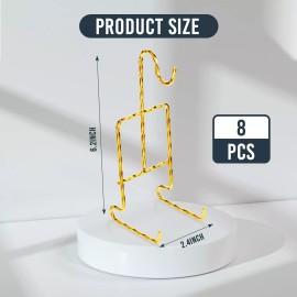 Gandeer 8 Pieces Tea Cup and Saucer Display Stand Holder Rack Metal Cup Saucer Holder