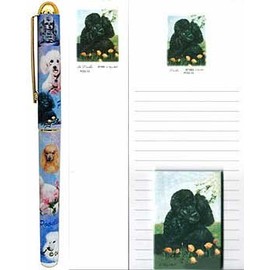 Poodle in Flowers Stationery Gift Set