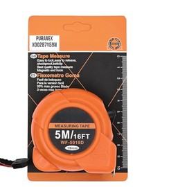 PURANEX - 5m/16ft Heavy Duty Retractable Tape Measure - Durable & Accurate, Imperial & Metric, with Metal Belt Clip, Perfect for measuring and Home & Professional Use (ORANGE)