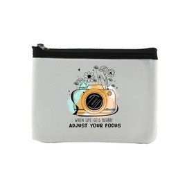 Inspirational Adjust Your Focus Neoprene Coin Purse | Small Zipper Pouch for Essentials | Travel Wallet or Gift Bag