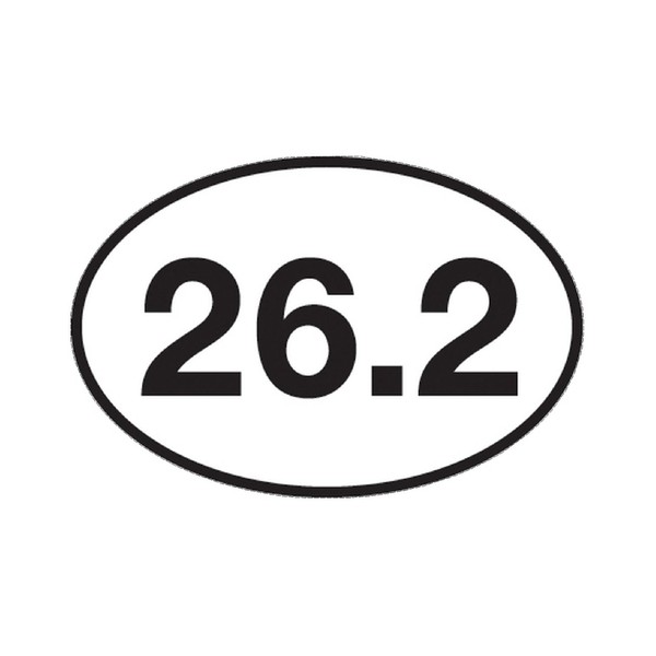 26.2 Marathon Running Sticker Bumper Sticker Oval 5" x 3" Decal Runner Track Run