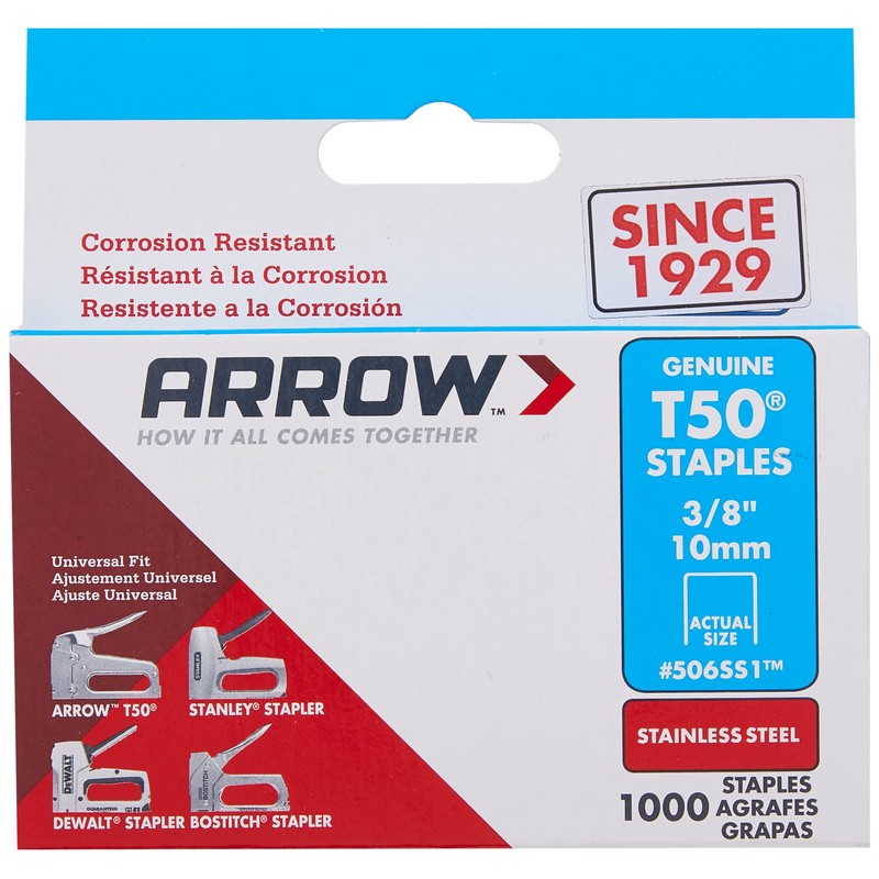 Arrow Fastener 506SS1 Heavy Duty T50 Stainless Steel Staples for