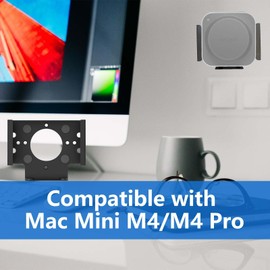 FORMVERSITY Under Desk Mount for Mac Mini M4/M4 Pro, Wall Mounted Desk Mount for Mac Mini M4 Pro, for Mac Mini VESA Mount, Stand for Mac Mini M4