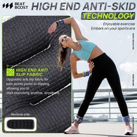 Ankle Wrist Weights for Women Men A Pair of 2 Lbs BeatBoost Arm Leg Weight Set with Adjustable Straps for Walking Pilates Exercise Workout Gym Aerobics Blue