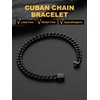 Black Bracelet for Men, Cuban Link Chain Bracelet, 5mm Mens