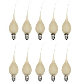 Creative Hobbies® Country Style Silicone Dipped Candle Light Bulbs (Pkg of 10 Bulbs) ~ 5 Watt Pearlized Silicone, Gold Glow