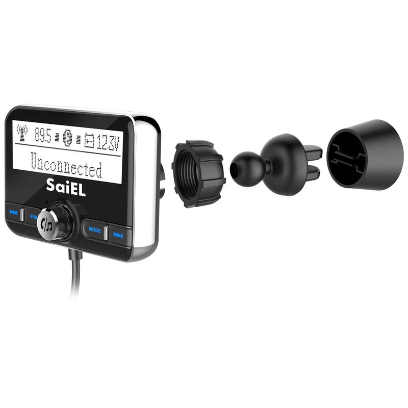 SaiEL FM Transmitter, Siri Compatible, Bluetooth 4.2 Chip, Noise Cancelling,