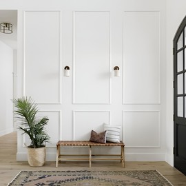 Decozayn 3 Sets of Pre-Cut Wall Molding Kit, Premade Wainscoting Panels, Picture Frame Moulding, Wall and Door Trim Panel Kits, Factory Primed Wainscot Wall Panels for Home Decoration