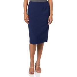 Kasper Women's Classic Skirt-Below Knee Length, Navy