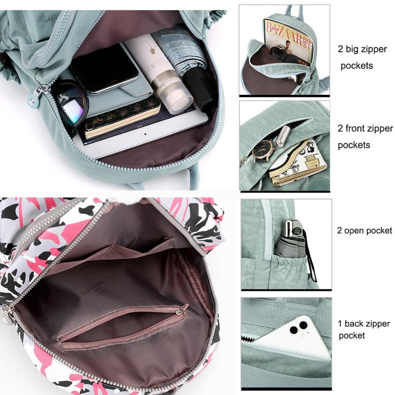 Laneko Mini Nylon Backpacks for Women Small Backpack Purse Lightweight