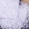 Soeoy 4000 Pcs Transparent White Glass Bugle Beads, 2 x