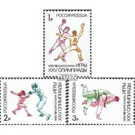 Prophila Collection Russland 245-247 (kompl.Ausg.) postfrisch ** MNH 1992 Olympische Sommerspiele 92 (Briefmarken für Sammler) Kampfsport (Boxen/Fechten/Ringen/Karate …)