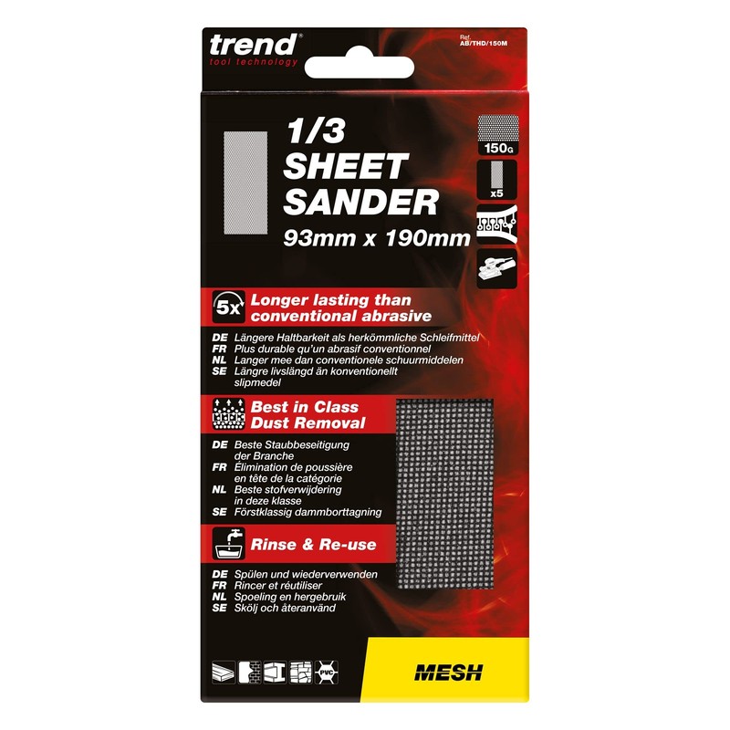 Trend Mesh 1/3 Sheet 93 x 190mm 150 Grit Sanding