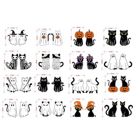 16 Pairs Acrylic Halloween Earrings for Women Ghost Cat Earrings Dangle Spooky Cute Halloween Jewelry Gifts