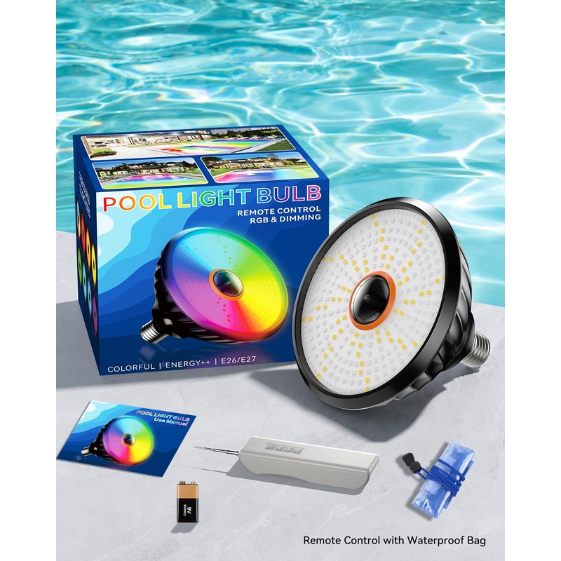 Dimgogo Led Pool Lights for Inground Pool, 120V 70W RGB