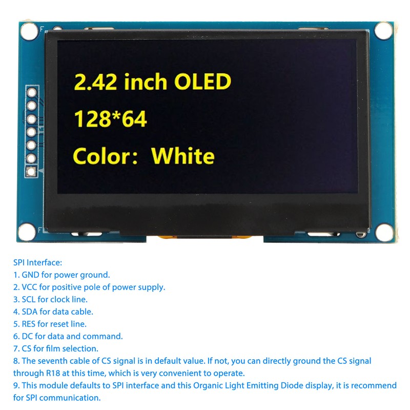 Display Module 2.42in Organic Light Emitting Diode SPI Serial Port