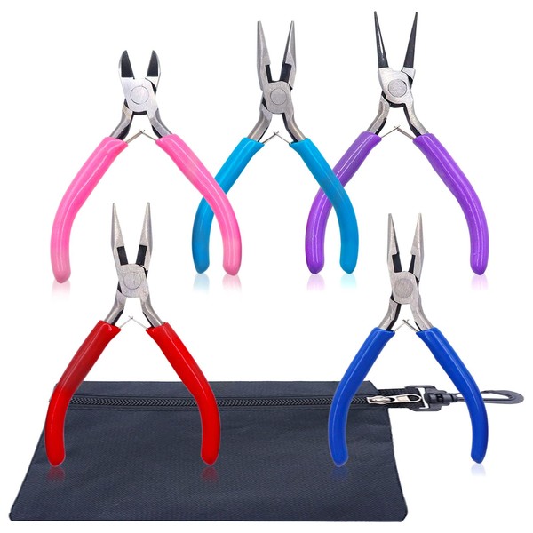 POPMISOLER 5 Pack Jewelry Making Pliers Set, Jewelry Pliers Tools