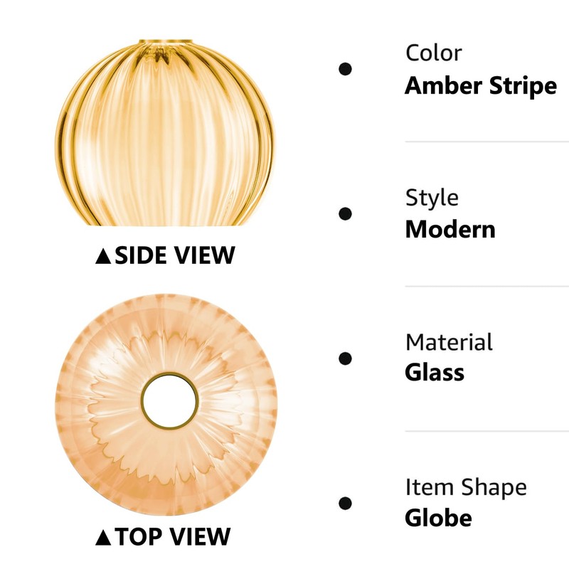 Clear Glass Shade,Replacement Globe & Cover for Lighting Fixture, 8"