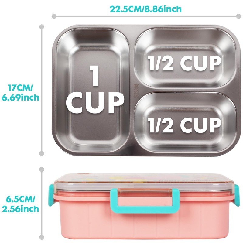 PinkSheep Bento-Lunchbox aus Edelstahl für Kinder (Unicorn-2)