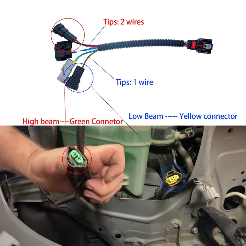 Sheisor Upgrading LED Headlight Conversion Harness, Upgrade Headlamp Wire Harness