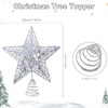 KEYIDO Silver Tree Star Christmas Tree Topper Metal Christmas Tree
